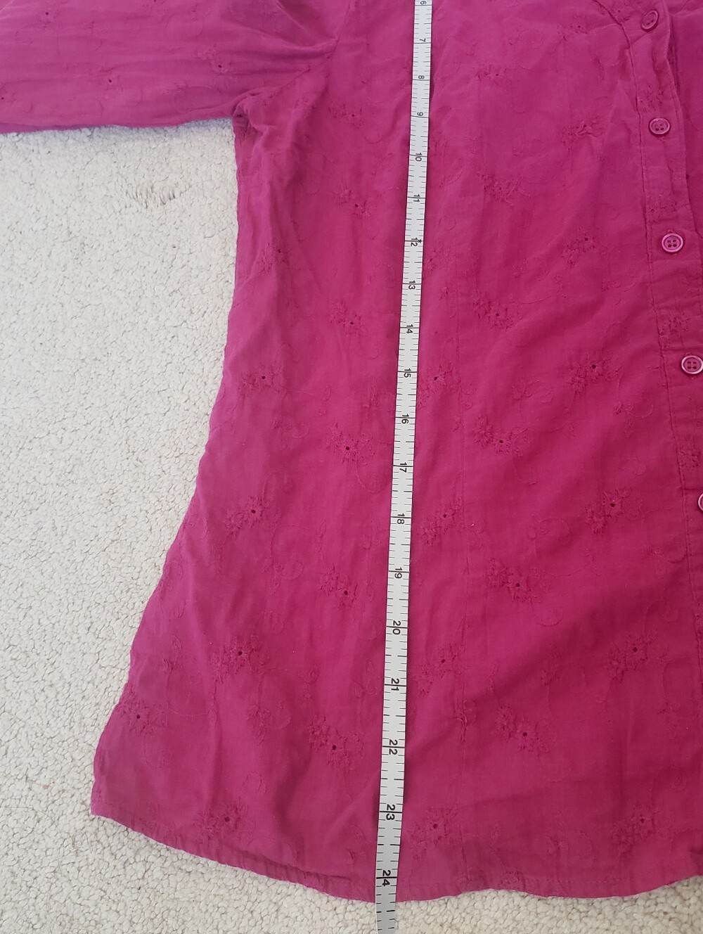 Embroidered Button-Front Top/Blouse - Picture 8 of 10